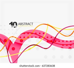 Vector wave lines abstract background, colorful modern geometric template