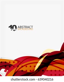 Vector wave lines abstract background, colorful modern geometric template