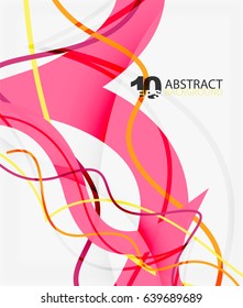 Vector wave lines abstract background, colorful modern geometric template