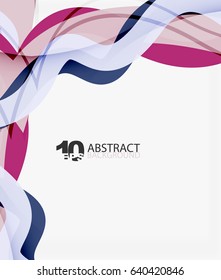 Vector wave lines abstract background, colorful modern geometric template