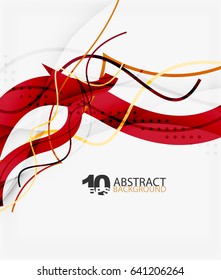 Vector wave lines abstract background, colorful modern geometric template