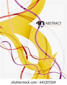 Vector wave lines abstract background, colorful modern geometric template