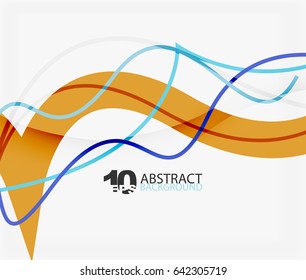 Vector wave lines abstract background, colorful modern geometric template