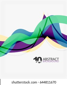Vector wave lines abstract background, colorful modern geometric template