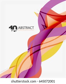 Vector wave lines abstract background, colorful modern geometric template