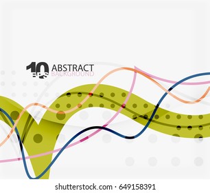 Vector wave lines abstract background, colorful modern geometric template