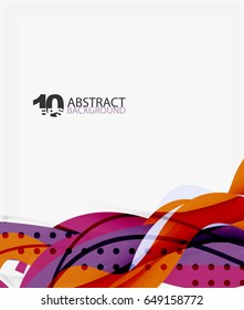 Vector wave lines abstract background, colorful modern geometric template