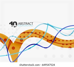 Vector wave lines abstract background, colorful modern geometric template