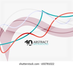 Vector wave lines abstract background, colorful modern geometric template