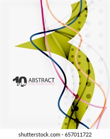 Vector wave lines abstract background, colorful modern geometric template
