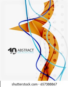 Vector wave lines abstract background, colorful modern geometric template