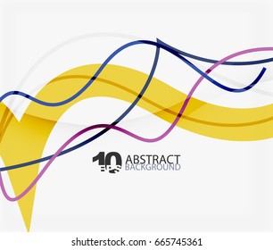 Vector wave lines abstract background, colorful modern geometric template