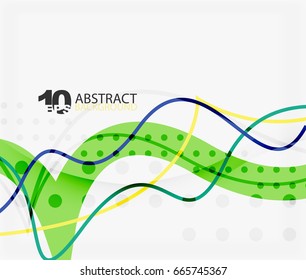 Vector wave lines abstract background, colorful modern geometric template