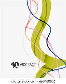 Vector wave lines abstract background, colorful modern geometric template
