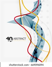 Vector wave lines abstract background, colorful modern geometric template