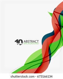 Vector wave lines abstract background, colorful modern geometric template