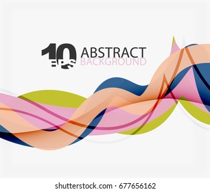 Vector wave lines abstract background, colorful modern geometric template