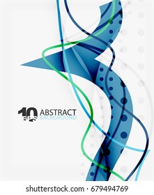 Vector wave lines abstract background, colorful modern geometric template