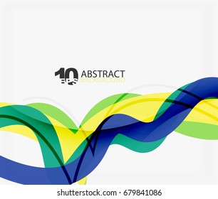 Vector wave lines abstract background, colorful modern geometric template