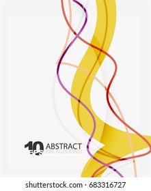 Vector wave lines abstract background, colorful modern geometric template