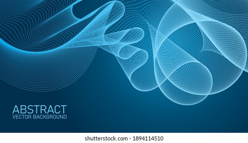 Vector wave lines flowing dynamic colorful for concept of technology, digital, science, music. Abstract colorful lines vector background. Stylish color background illustration