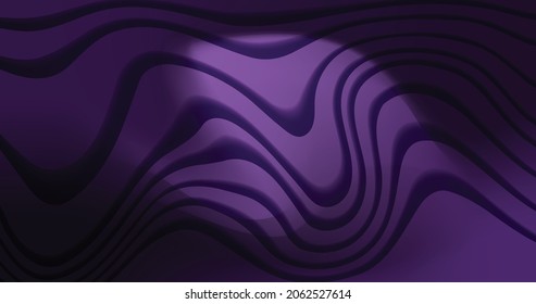 Vector wave lines flowing in dynamic shapes purple colors isolated on black background