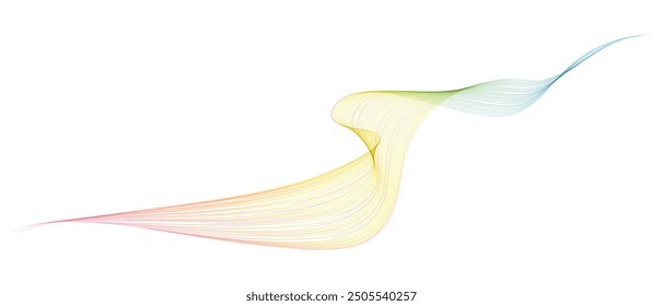 Vector wave lines smooth flowing dynamic spectrum light gradient isolated on white background for concept of technology, digital, communication, science, music