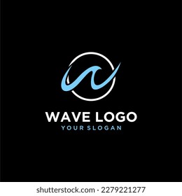 vector wave logo design with letter w