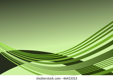 Vector - Wave pattern in lime green for background presentation use