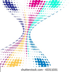 vector wave rainbow halftone with space of your text