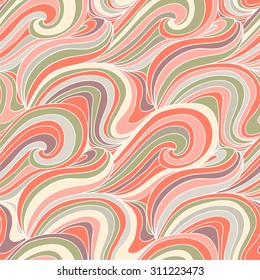 vector wave seamless abstract hand-drawn pattern