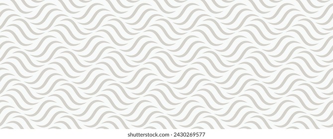 Vector wave seamless pattern. geometric wavy  Gray and white texture. simple geometric curve texture background.