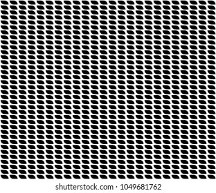 Vector wave shapes grid illustration of seamless black and white abstract pattern. Geometric leaves vector seamless pattern. Abstract vector texture. Leaf background.