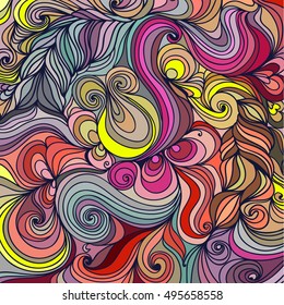 vector wave spit curls colorful abstract pattern background