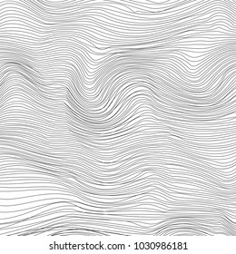 Vector Wave Stripe Background. Grunge Line Textured Pattern