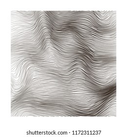 Vector Wave Stripe Background. Grunge Line Textured Pattern