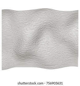 Vector Wave Stripe Background. Grunge Line Textured Pattern