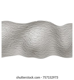 Vector Wave Stripe Background. Grunge Line Textured Pattern