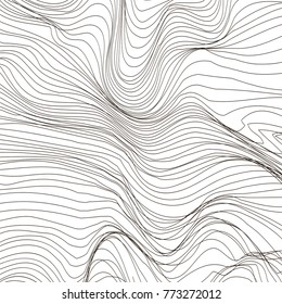 Vector Wave Stripe Background. Grunge Line Textured Pattern