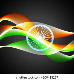 vector wave style indian flag background