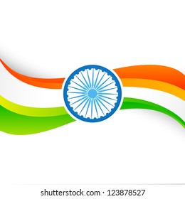 diseño de bandera indiana de estilo de onda vectorial