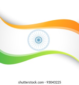 vector wave style indian flag design