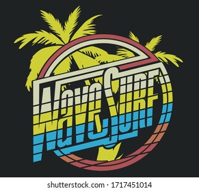 vector wave surf illustration for t shirt print