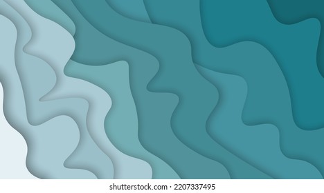 Vector Wave Texture Papercut Waves Deep Sea Illustration