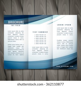 vector wave trifold brochure design illustration