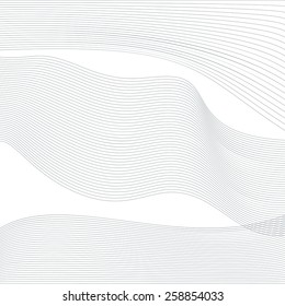 Vector wave. Unusual gradient transparent lines. Background for brochure. Grey shapes.
