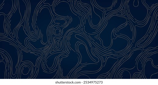 Textura de madeira de onda vetorial, fundo orgânico de ouro de linha. Árvore, padrão de fluido da natureza. 