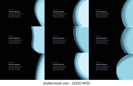 Vector Waves Abstract Background Set