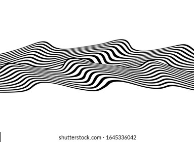 
Vector waves from black and white lines. For covers, business cards, banners, prints on clothes, wall decor, posters, sites, posts on social networks, videos. Modern vector pattern