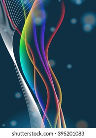 Vector waves. EPS10 with transparency and mesh. Abstract composition with curve lines. Blurred lines for relax themes background. Background with copy space. Place for text. Border lines